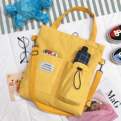 Mochila Estilo Harajuku con Bolsillos - Bolsa de Lona para Estudiantes y Mujeres - Image 10