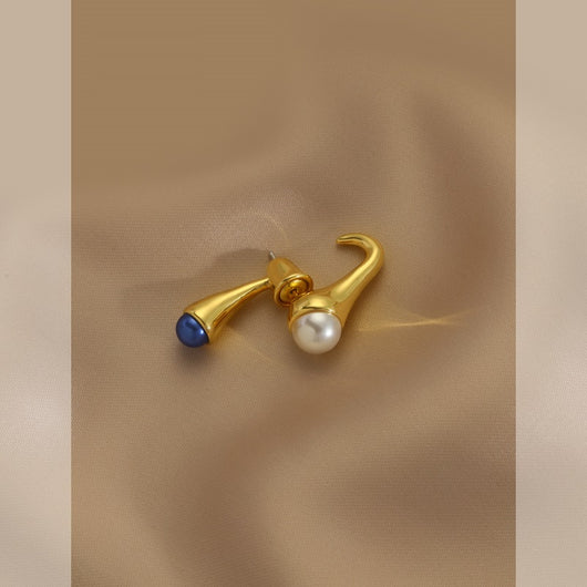 Aretes Azul y Blanco Diseño Minimalista Efecto Viento Frío - Image 7