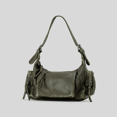 Bolso Mensajero Y2K Punk con Detalles Desgastados - Estilo Francés