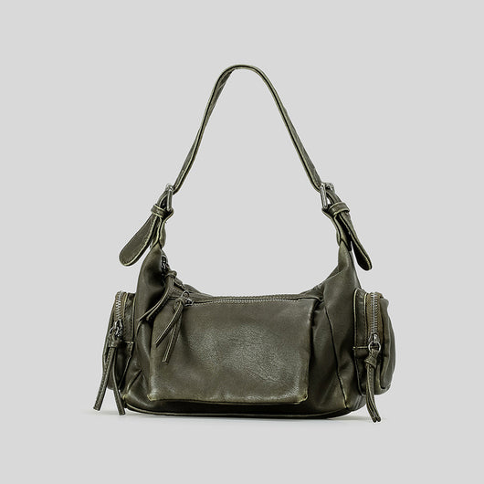 Bolso Mensajero Y2K Punk con Detalles Desgastados - Estilo Francés