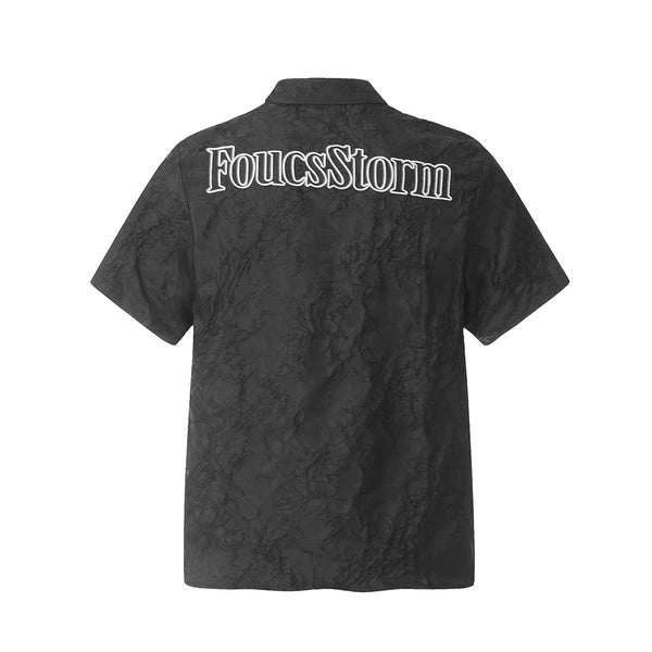Camisa Manga Corta con Letras Bordadas para Hombre