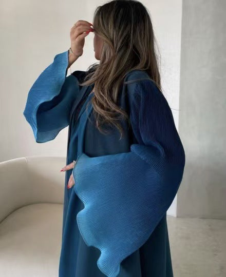 Cardigan Largo Plisado Degradado Elegante para Mujer - Image 23