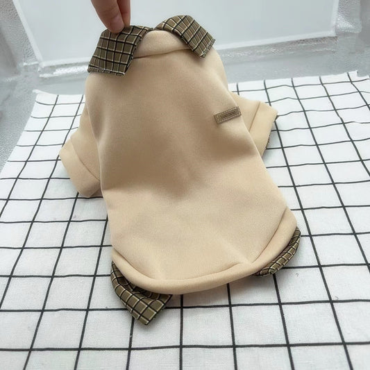 Suéter de Cuello Falso Velvet para Mascotas - Abrigo Elegante de Dos Piezas