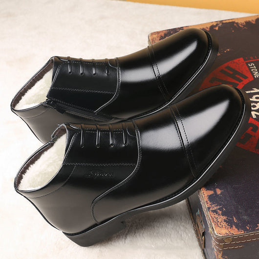 Zapatos de Cuero Genuino con Forro Polar para Hombre - Comodidad Invernal - Image 14