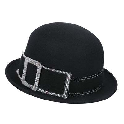 Sombrero de Fieltro de Lana para Mujer - Elegante Modelo Redondo - Image 5