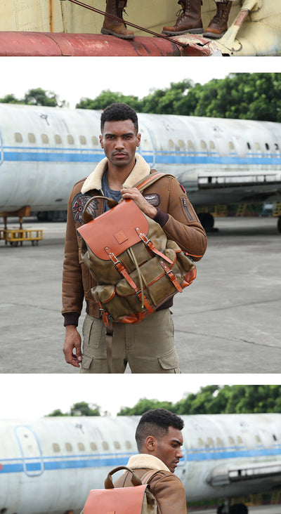 Mochila de Viaje Cuero Genuino Gran Capacidad para Hombre - Image 8
