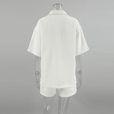 Conjunto Playero con Diseño Waffle - Camisa y Shorts - Image 16