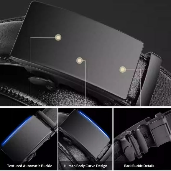 Cinturón de Cuero Genuino para Hombre con Hebilla Automática