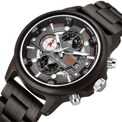 Reloj de Madera para Hombre Cuarzo Multifuncional con Esfera Luminosa - Image 5