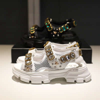 Sandalias Romanas de Plataforma en Cuero para Mujer