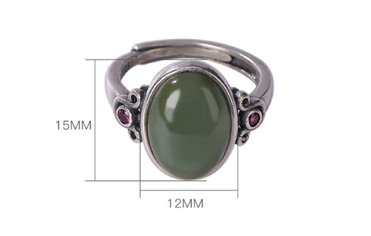Anillo de Plata Esterlina con Zafiro Hetian para Mujer - Image 6