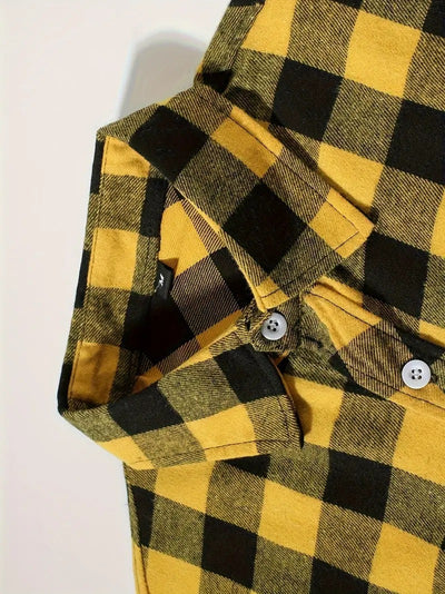 Camisa Cuadriculada Holgada de Polar para Hombre - Image 19