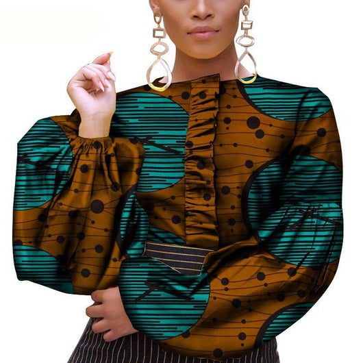 Blusa de Algodón con Mangas Abullonadas y Acabado Encerado - Image 5