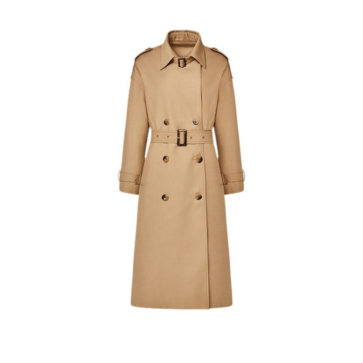Abrigo Trench Largo para Mujer con Cuello Alzado y Doble Botonadura Ajustable - Image 2