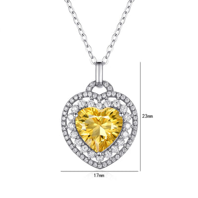 Collar Corazón Citrina Natural Plata 925 - Conjunto Completo para Mujer - Image 5