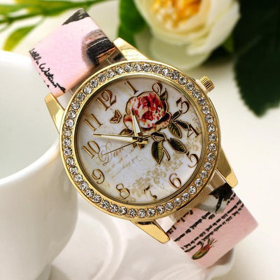 Reloj de Cuarzo para Mujer con Patrón Floral Chino - Image 5