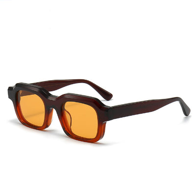 Gafas de Sol Acetato Grueso con Degradado de Color y Costuras Decorativas - Image 5
