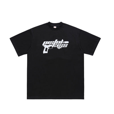 Camiseta Hip Hop Rock Suelta Manga Corta con Diseño Estampado para Hombre - Image 8