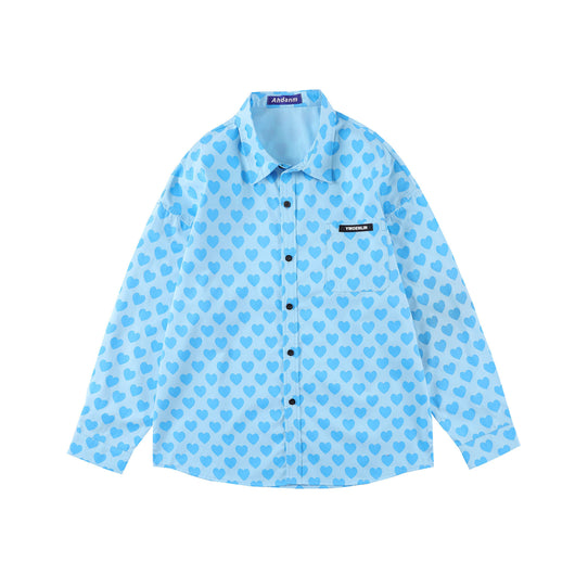 Camisa Manga Larga Estampado Corazón Hombre Fit Relajado - Image 14
