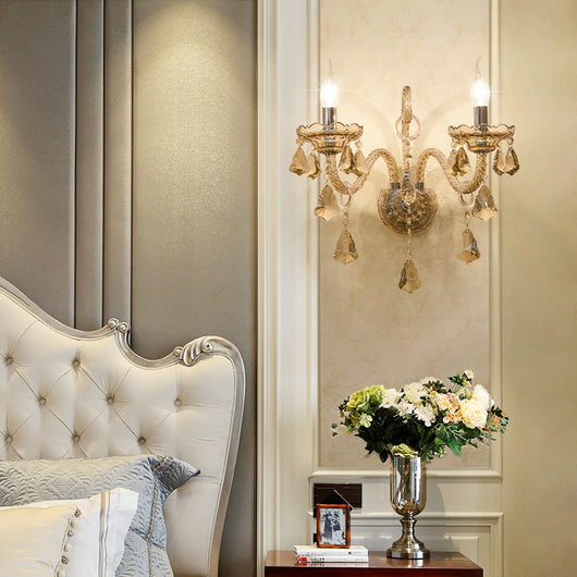 Lámpara de Pared de Cristal Estilo Europeo para Sala, Comedor y Dormitorio - Image 8