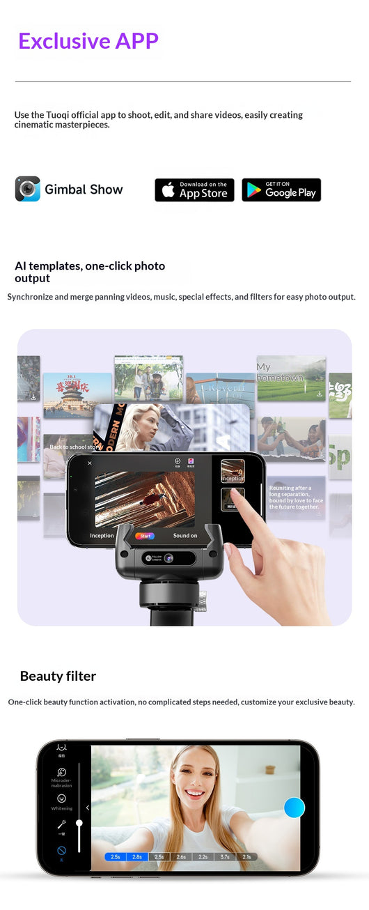 Estabilizador de Smartphone con Seguimiento IA y Diseño Portátil - Image 22