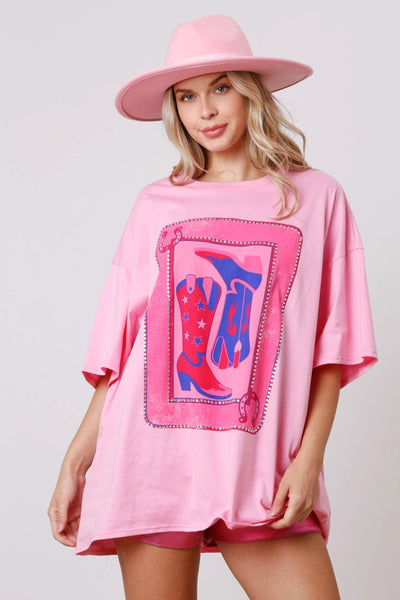 Blusa Suelta Estampada con Cristales para Mujer - Image 6
