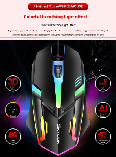 Ratón Gaming Luminoso USB con Cable para PC y Laptop - Image 9