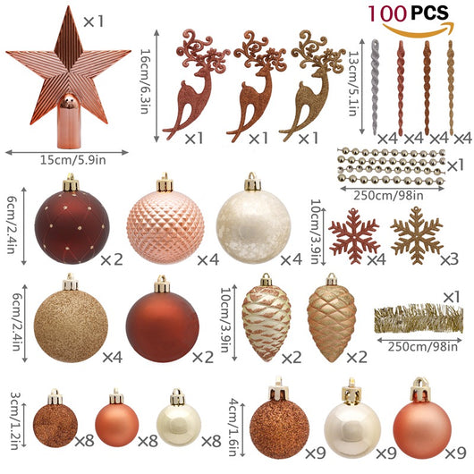 Pack de 100 Bolas Navideñas Colgantes para Decoración del Hogar - Image 9