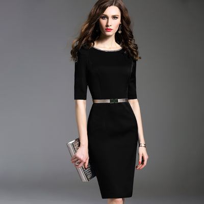Vestido Ejecutivo Elegante con Bolso Integrado para Mujer - Image 3