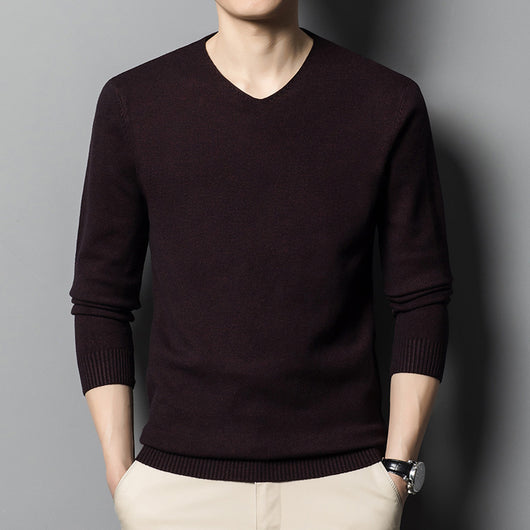 Suéter Tejido Cuello V para Hombre - Prenda Base Otoño Ejecutiva - Image 3