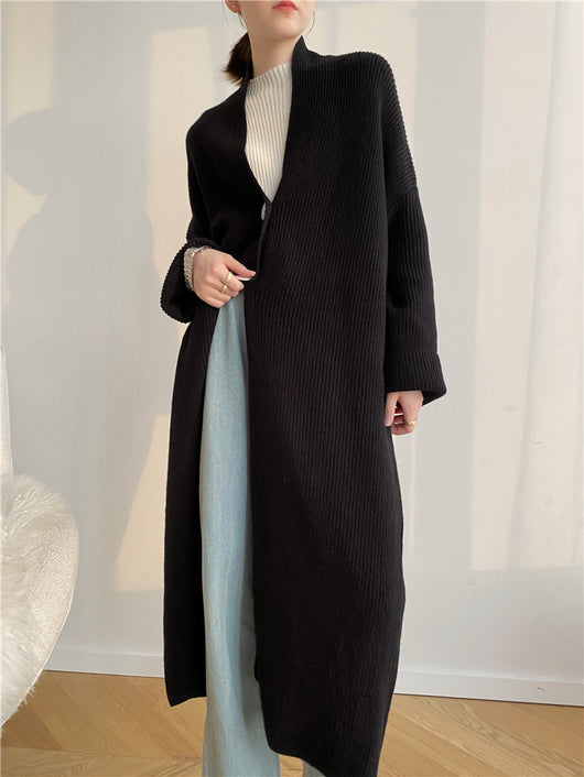 Cardigan Tipo Temperamento Largo Mujer Otoño Invierno - Image 7