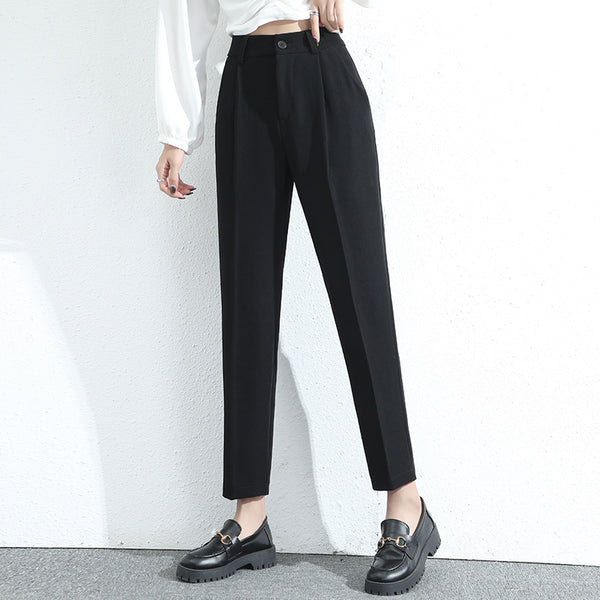 Pantalón de Vestir Mujer Cintura Alta Corte Holgado Largo Capri