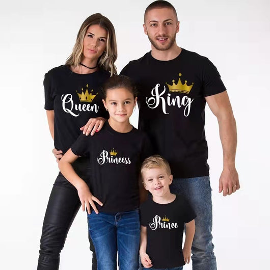 Playera Familiar Corona Reina Rey Príncipe Manga Corta - Image 3