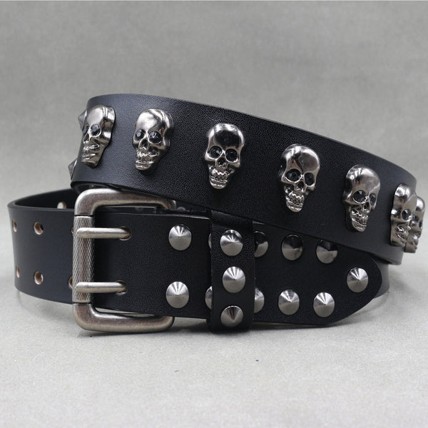 Cinturón Punk Calavera Remaches Aleación Original