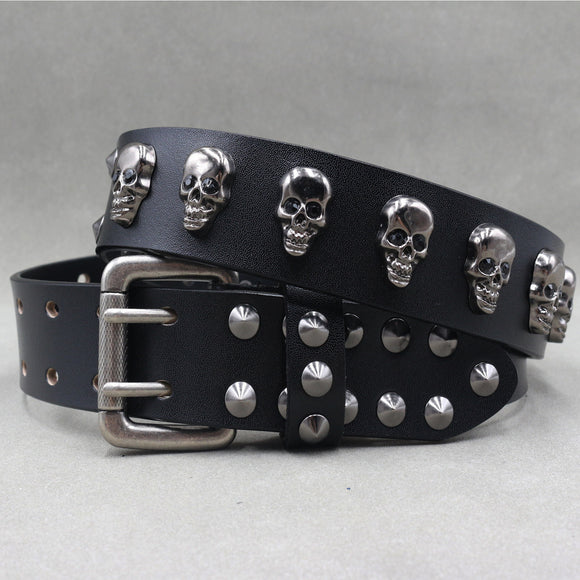 Cinturón Punk Calavera Remaches Aleación Original