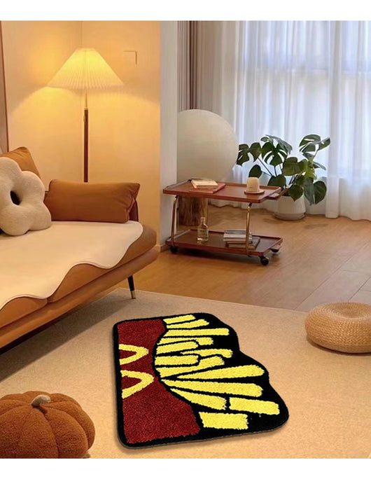 Alfombra de Felpa Infantil Diseño Papas Fritas Americanas para Dormitorio - Image 9