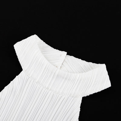 Conjunto de Pantalón Ancho Cintura Alta y Chaleco Plisado sin Mangas - Blanco - Image 17