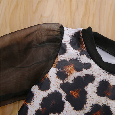 Conjunto Otoñal para Niña con Estampado de Leopardo - Playera y Falda - Image 8