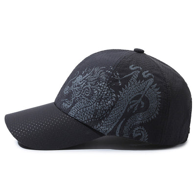 Gorra de Béisbol Hombre Estilo Chino Dragón Impreso Poliéster - Image 2