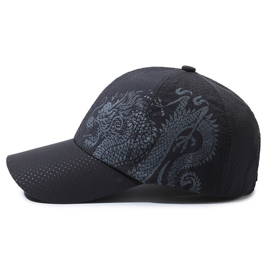 Gorra de Béisbol Hombre Estilo Chino Dragón Impreso Poliéster - Image 2