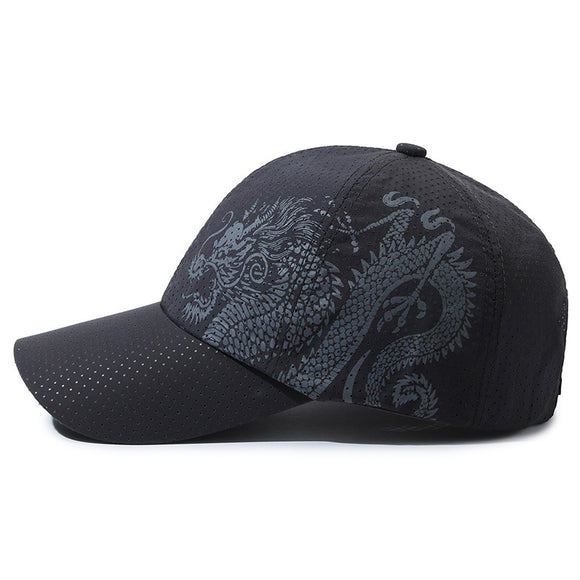 Gorra de Béisbol Hombre Estilo Chino Dragón Impreso Poliéster