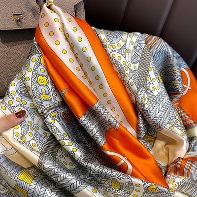 Pañuelo de Seda Satinada Versión Coreana - Bufanda Elegante para Mujer - Image 13