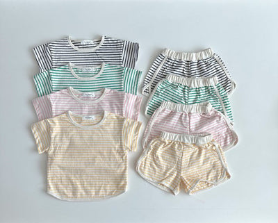 Pijama Infantil de Rayas Transpirable - Shorts y Camiseta de Manga Corta - Image 16