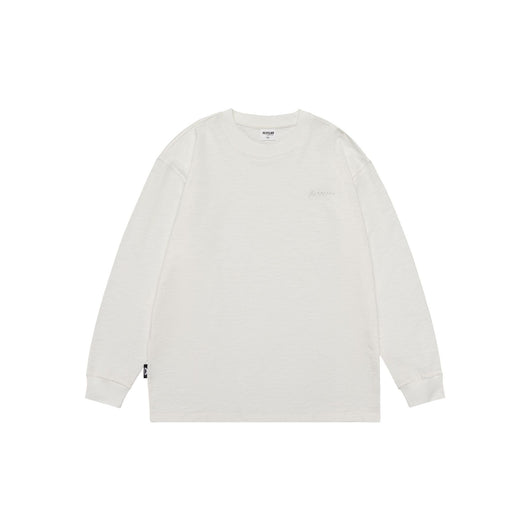 Camiseta de Algodón Pima con Bordado Minimalista - Manga Larga Cuello Redondo - Image 5