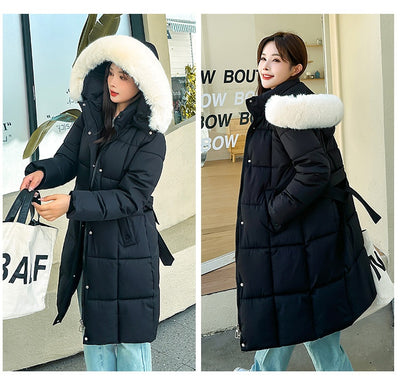 Abrigo Acolchado de Plumas con Cuello de Piel Sintética - Estilo Coreano Suelto - Image 29