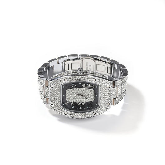 Reloj de Cuarzo Hip Hop Diseño Minimalista con Diamantes a Juego - Image 20