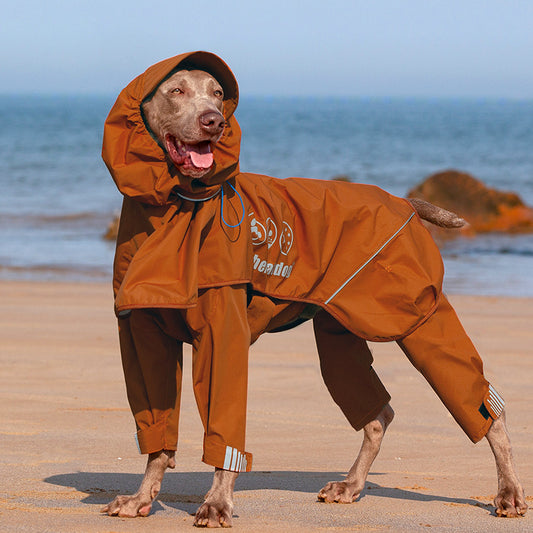 Poncho Impermeable Ajustable para Perros Medianos y Grandes con Capucha