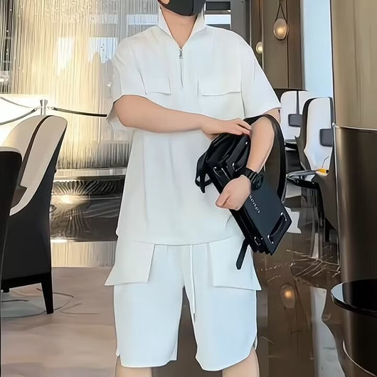 Conjunto Deportivo Holgado de Dos Piezas con Shorts