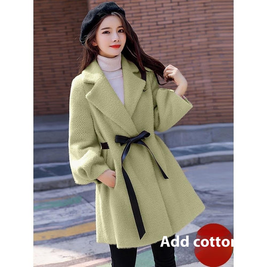 Abrigo de Lana Coreano Suelto y Grueso para Otoño e Invierno - Image 4