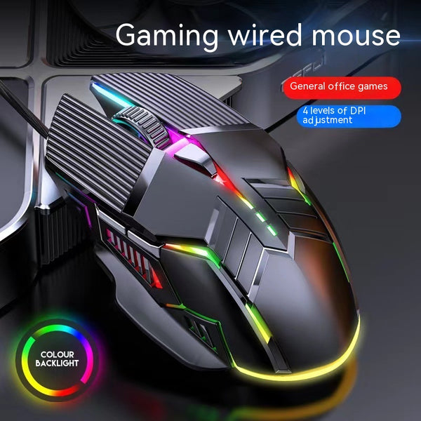 Ratón Gaming 6D con Iluminación RGB - Silencioso para Oficina y E-sports